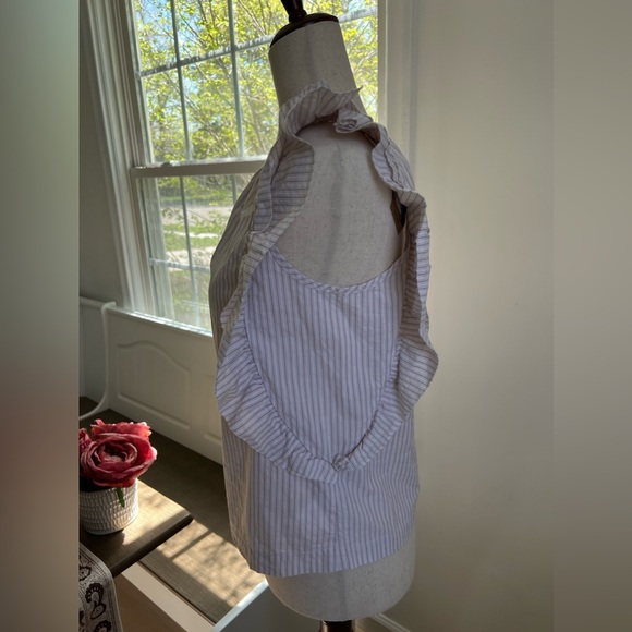 NWT Bellerose Agathe Striped Flounce Flutter Sleeve 100% Cotton Top - Picture 4 of 16